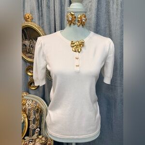 Elegant White Women’s Blouse with Jewelry